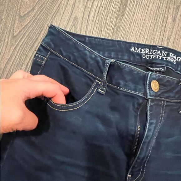 American Eagle Outfitters Super Stretch Skinny Jeans Denim Dark Wash Size 6 - Picture 4 of 11